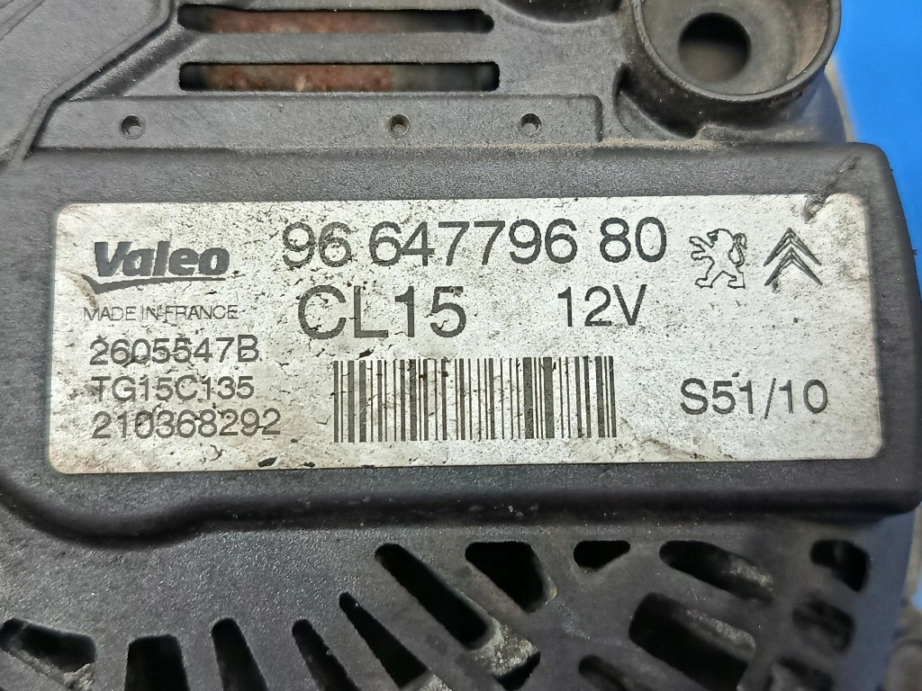 Peugeot 807 1 рестайлинг  2.0hdi генератор 9664779680 valeo 2605547b test Недорого