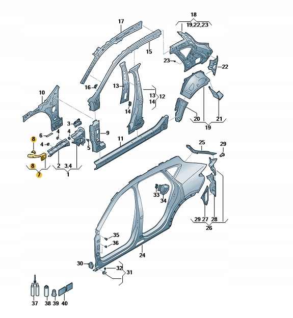 фото №1, Кронштейн лонжерон лівий верхній cupra formentor оригінал оригінальний номер