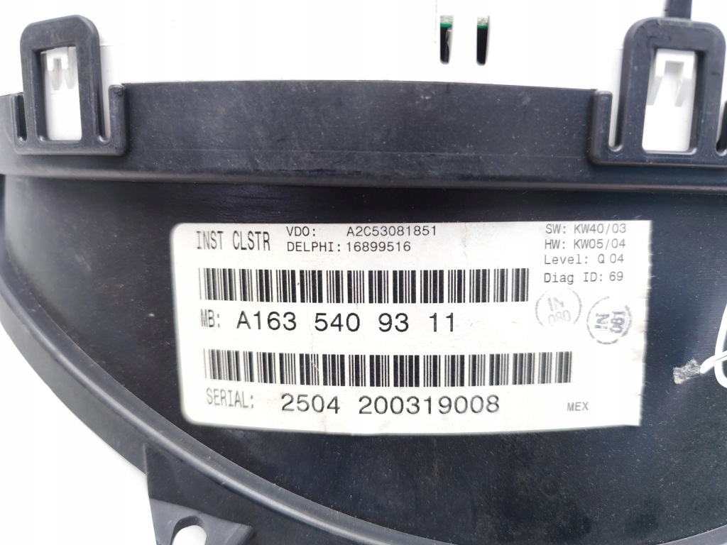 Mercedes-benz m-class счетчик / спидометр ml 350 бензин a1635409311 с Разборки