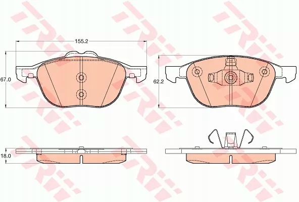 фото №15, Trw gdb2043 набор тормозных колодок тормозных, тормоза дисковые