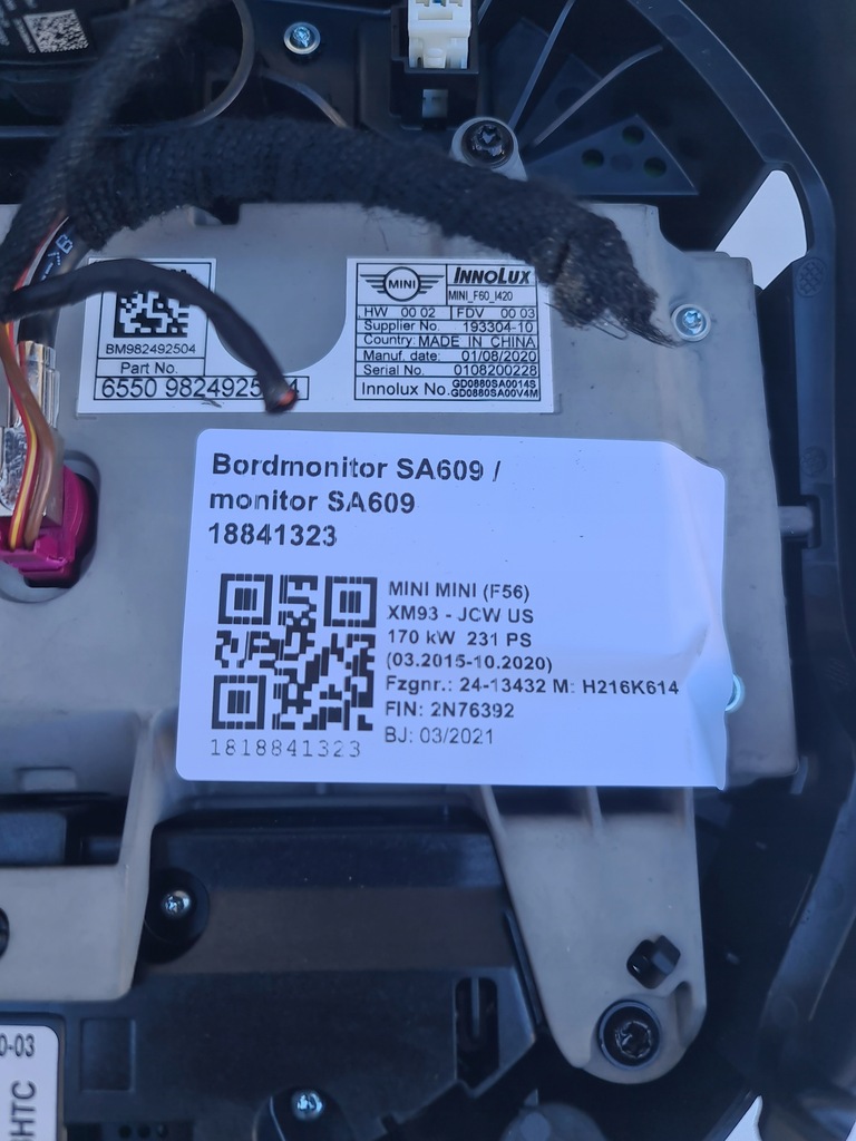 фото №3, Mini f54 f55 f56 f60 экран монитор дисплей радио 8.8 9824925