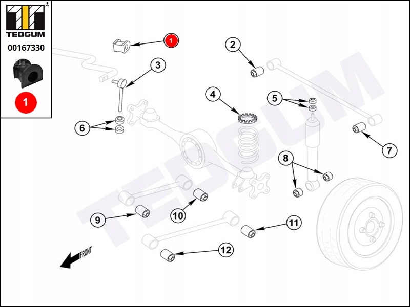 фото №1, Подушка стабилизатора tedgum 00167330 96444469