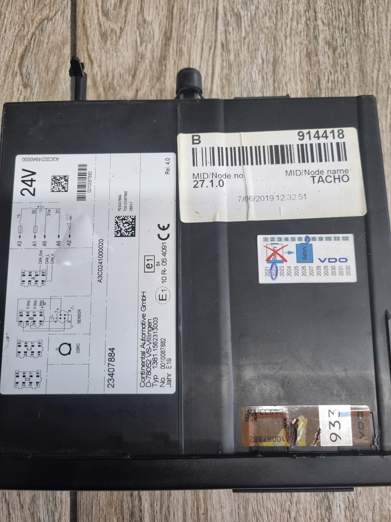 фото №8, Тахограф антена volvo fh fm 4 23407884 24v rel.4.0 2019 rok