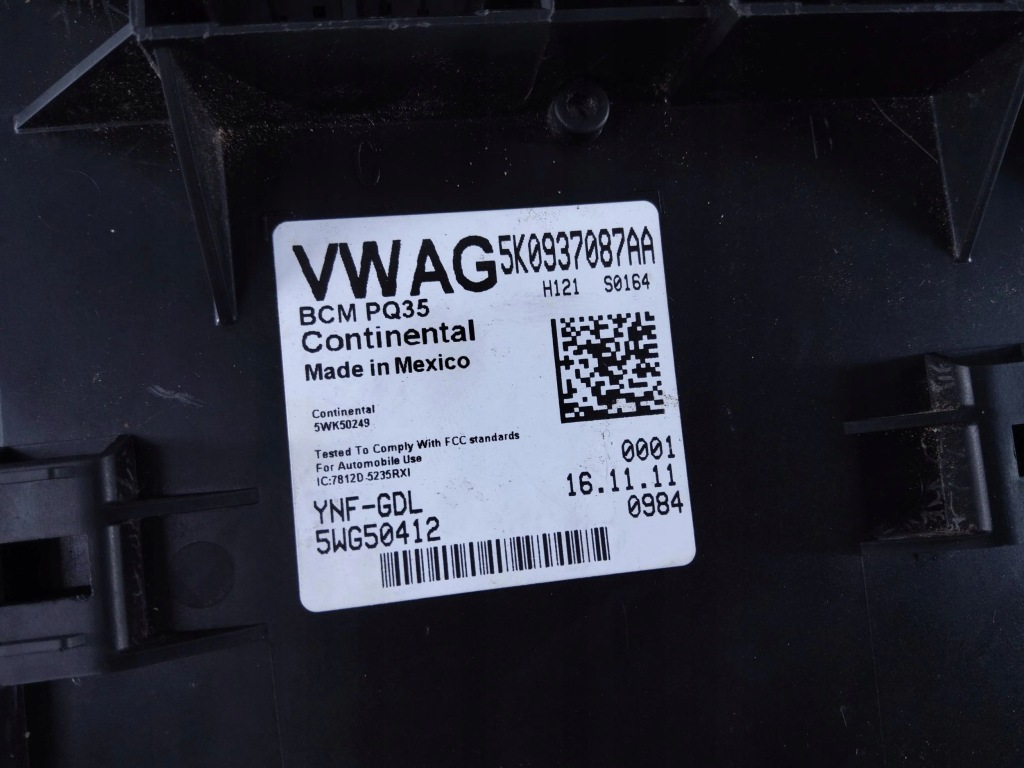 фото №6, Модуль комфорту volkswagen passat b7 usa 5k0937087aa