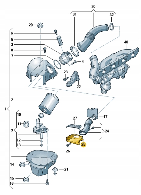 фото №1, Напрямна всмоктувальна повітря audi a8 d4 aso оригінал