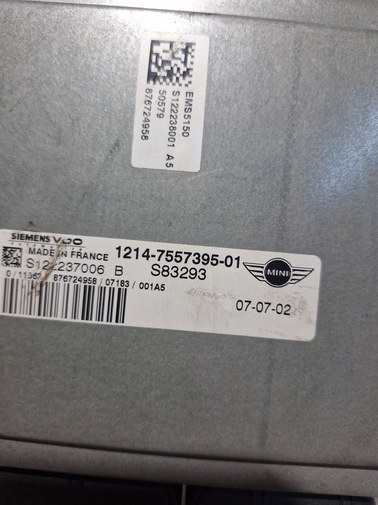 фото №2, Mini cooper r50 r52 r53 модуль блок керування бортовий комп'ютер двигуна dme 7557395