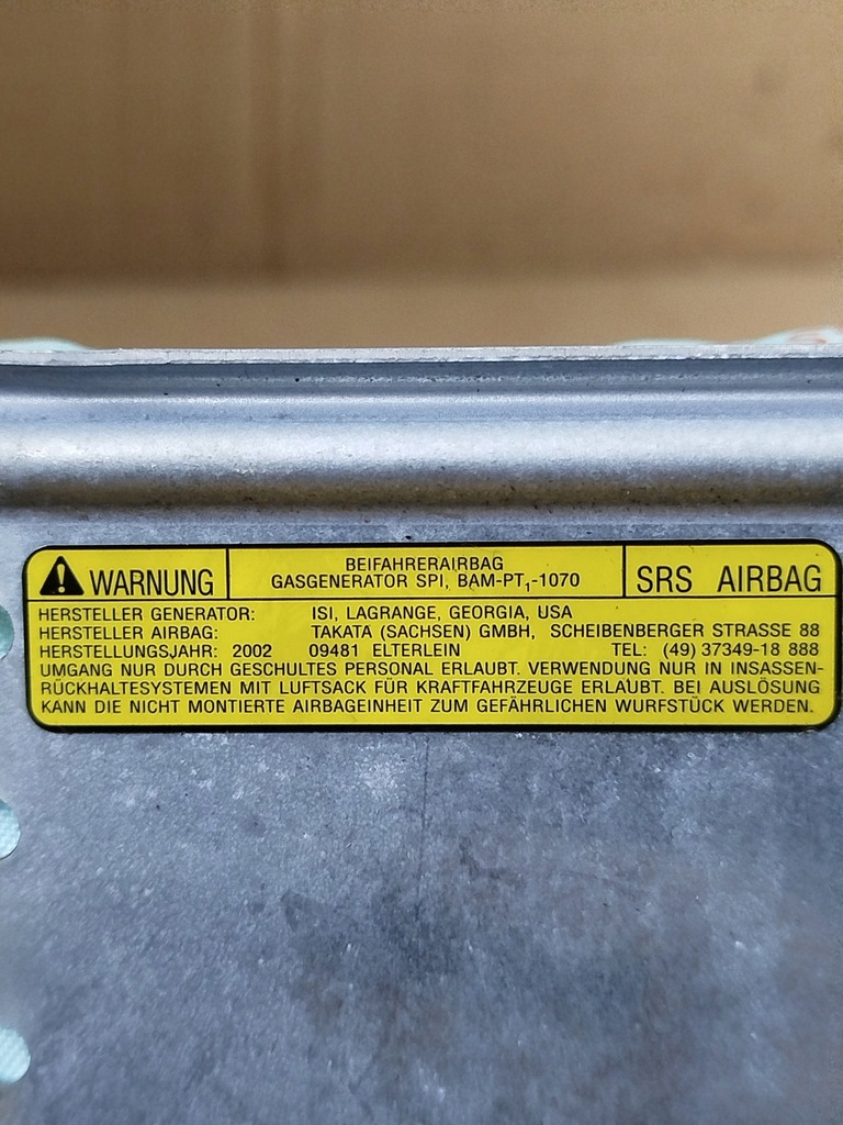 фото №6, Подушка воздушная правая подушка безопасности пассажира toyota corolla e12