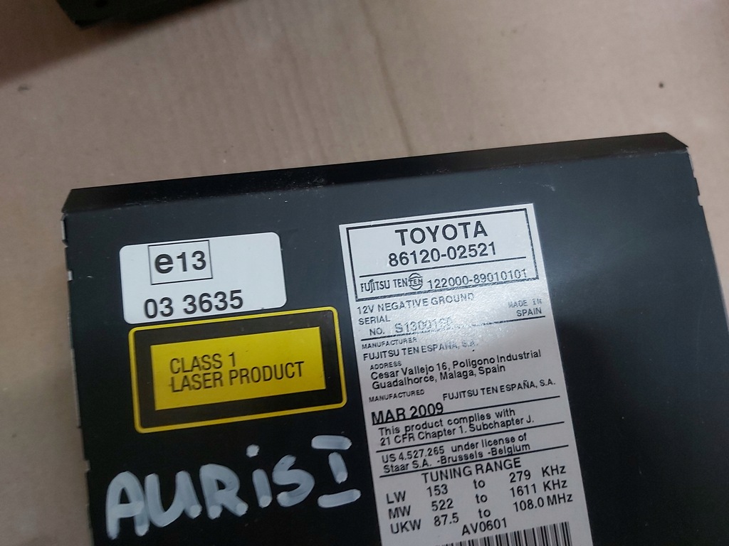 фото №5, Toyota auris i радио cd wma