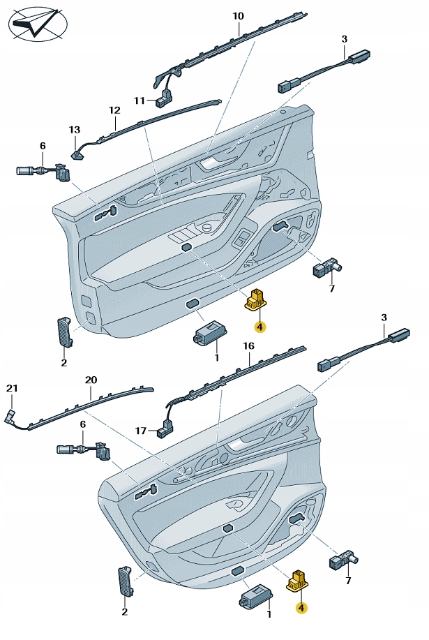 фото №3, Світло led освітлення бардачка w двері лівий перед audi a6 a7 c8 aso