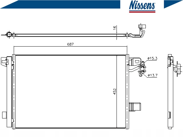 фото №2, Конденсатор радиатор кондиционера [nissens]