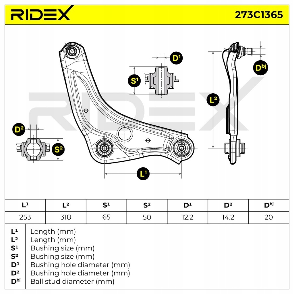 Важіль підвіска колеса ridex 273c1365 права до renault kadjar ha, hl Недорого