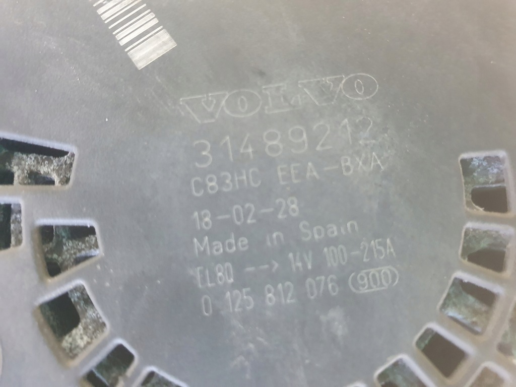 фото №7, Volvo v90 ii s60 iii xc40 2.0 t5 генератор 31489212 0125812076 215a