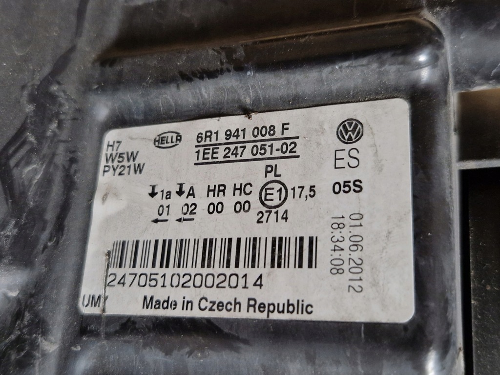 фото №15, Vw polo 6r 6c лампа правая левая hella