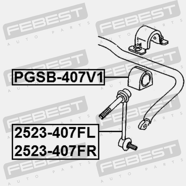 фото №15, Гумовий елемент стабілізатора перед d23.5 febest pgsb-407v1