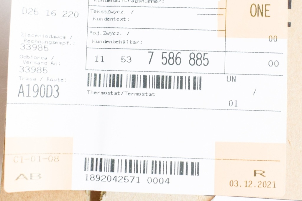 фото №9, Bmw 7 e65 термостат 11537586885 7586885 4.8 бензин 264 kw новый оригинальный