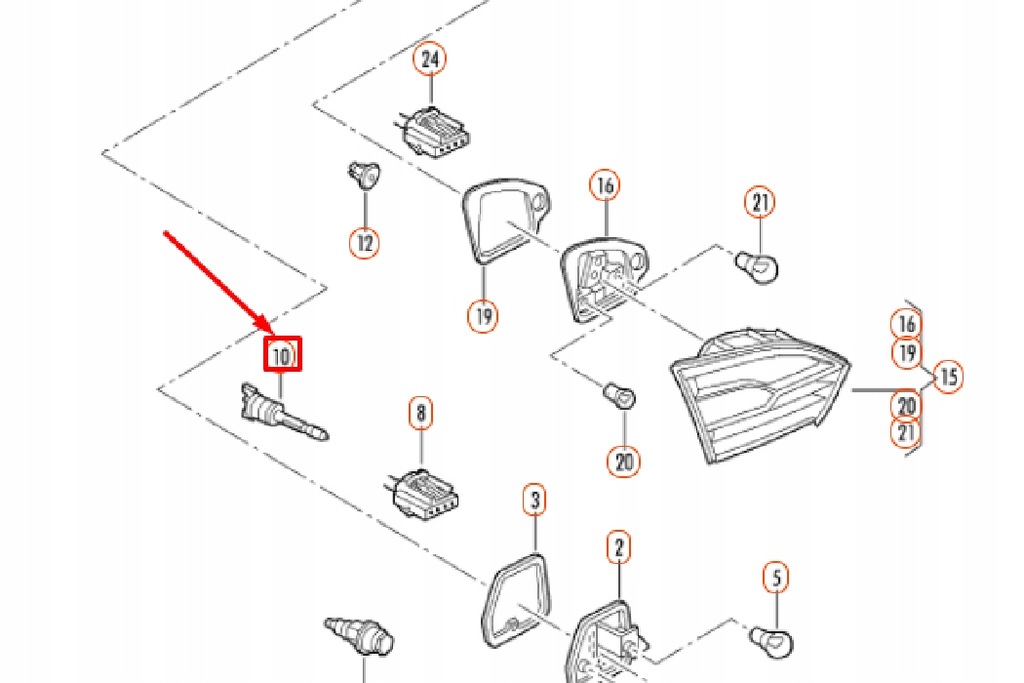 фото №7, Volkswagen jetta a6 element кріпильний задня фара 1k8945300 новий оригінальний