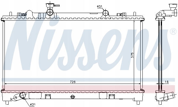 фото №1, Радиатор двигателя nissens 68510 rf8g15200