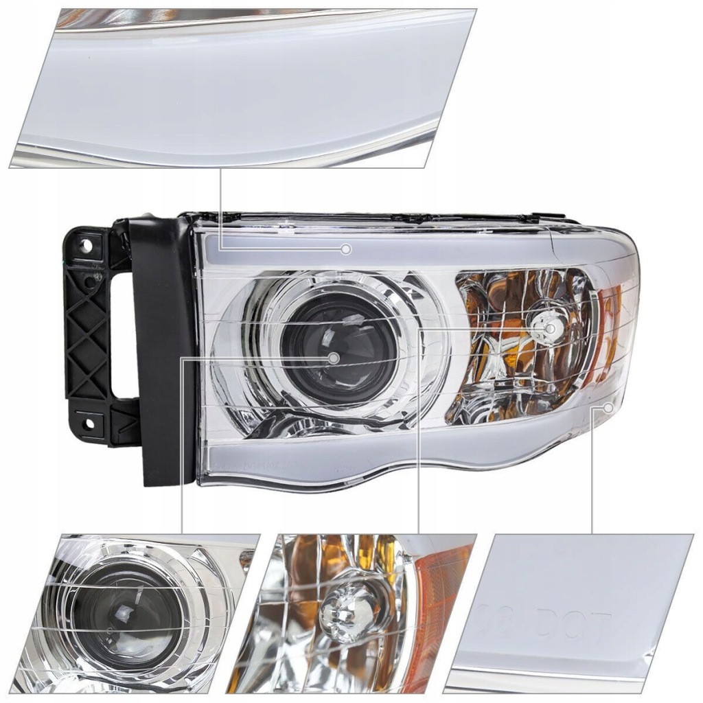 фото №4, Фары перед хром led dodge ram 1500 2500 3500 pickup 02-05