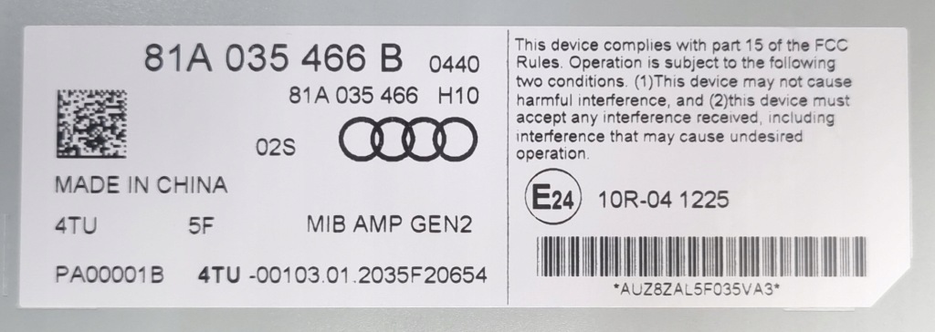 Усилитель bang&olufsen audi q2 81a 81a035466b Доставка