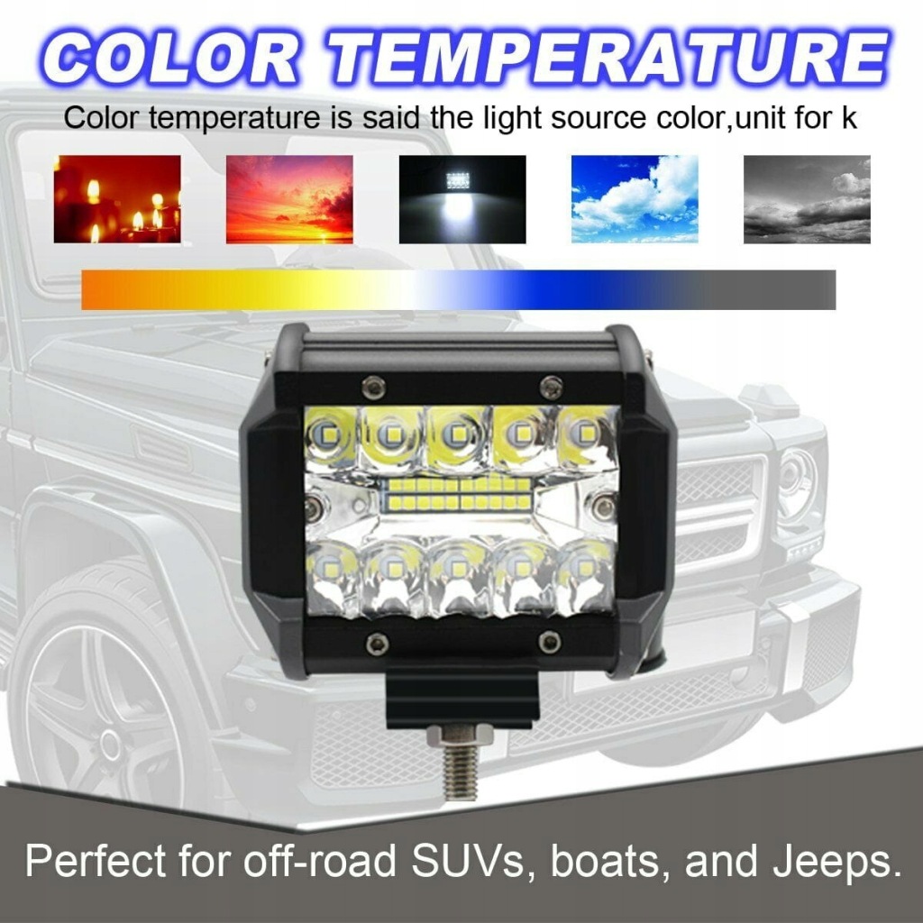 фото №15, Лампа рабочая 60w противотуманная фара led прожектор jeep hummer