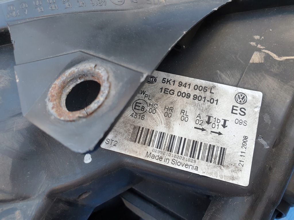 фото №10, Vw golf 6 vi фара лампа передняя левая кронштейн