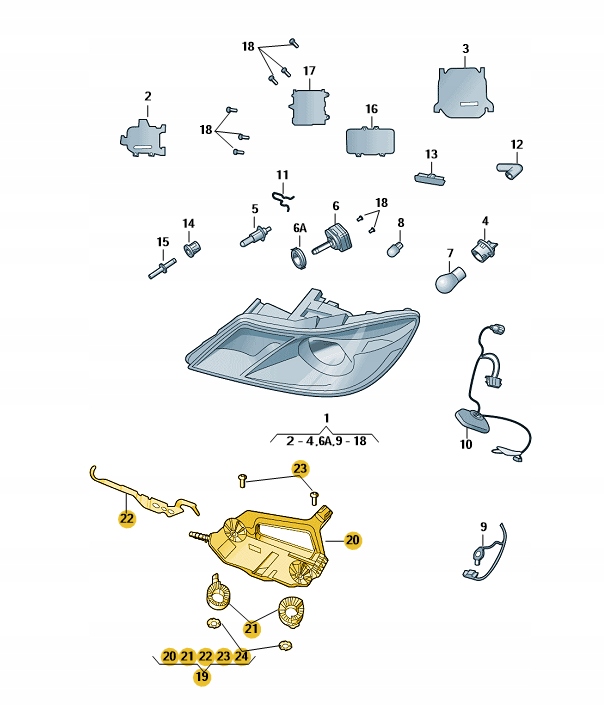 фото №1, Пластина кронштейн лампы перед skoda octavia 2 левая