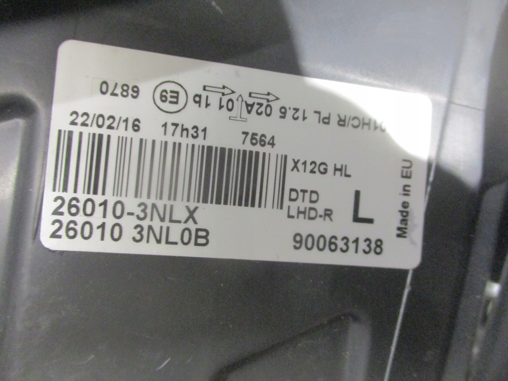 фото №12, Лампа фара правый nissan leaf оригинал