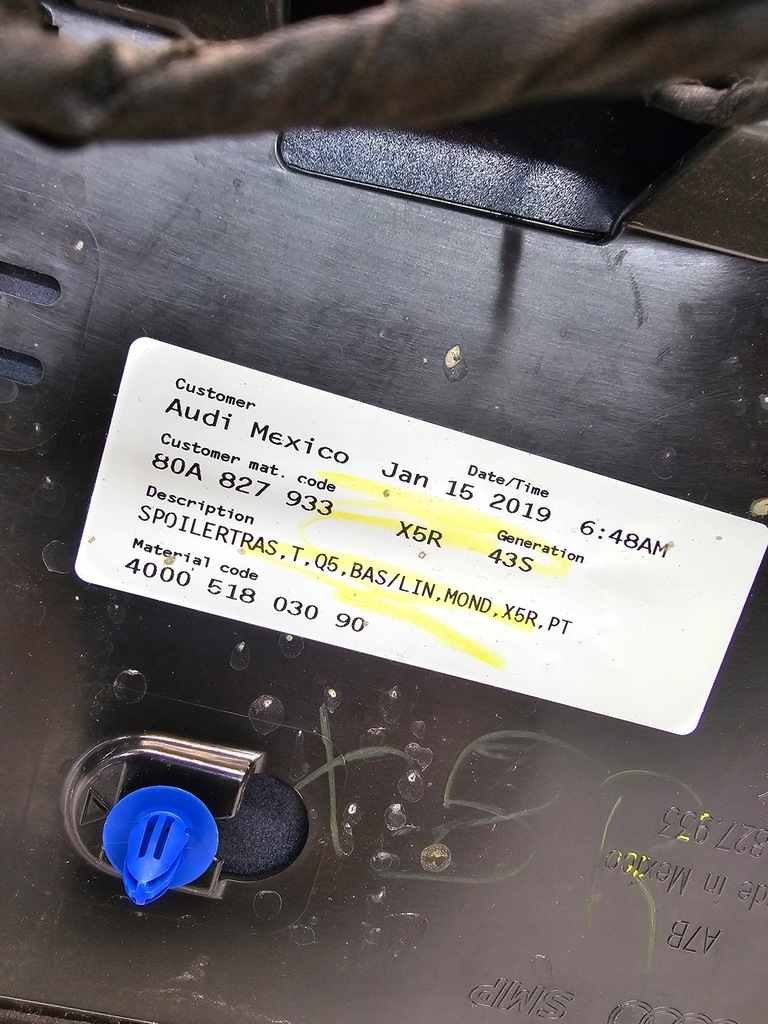 фото №13, Спойлер спойлер кришки задня audi q5 80a fy 80a827933 lx5r