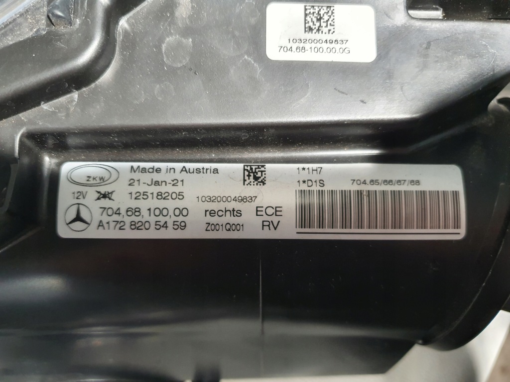 фото №11, Лампа правая перед передняя mercedes slk r172 ксенон a1728205459