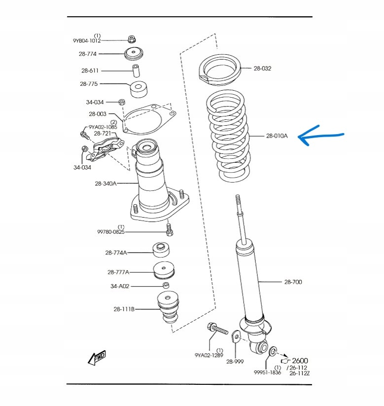 фото №4, Пружина задняя - mazda rx-8 fe0228011
