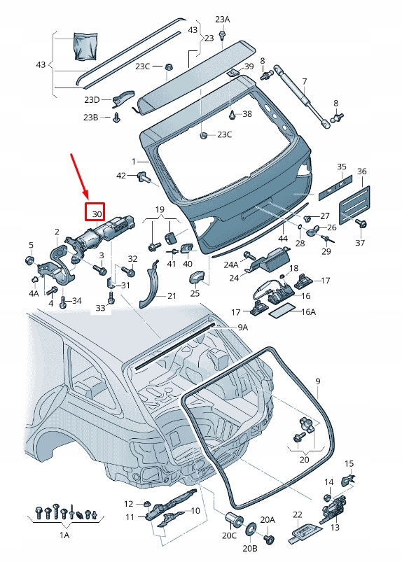 фото №1, Audi q5 8r rear left задні двері drive unit 8r0827851d
