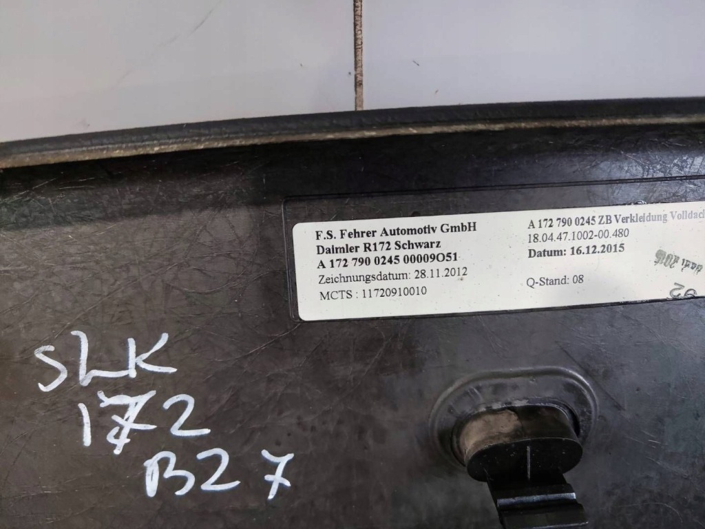 фото №2, Потолок czarna mercedes slk r172 w172 a1727900245