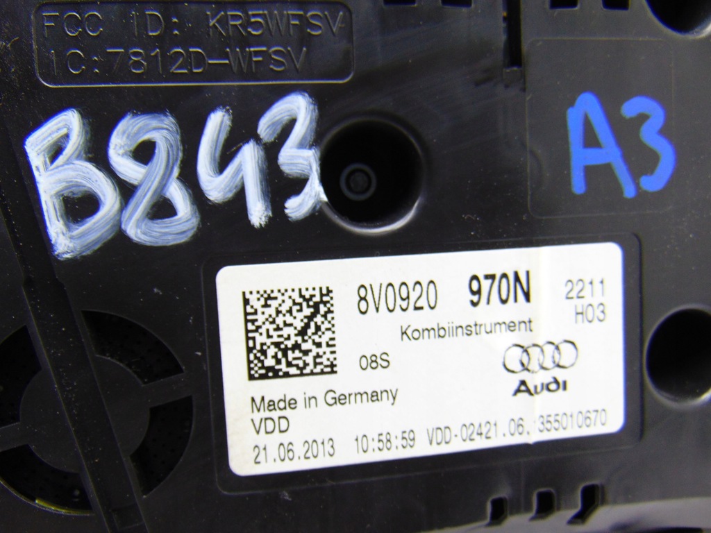 фото №7, Лічильник приладова панель прилади audi a3 8v 1.6 tdi clh clha 8v0920970n