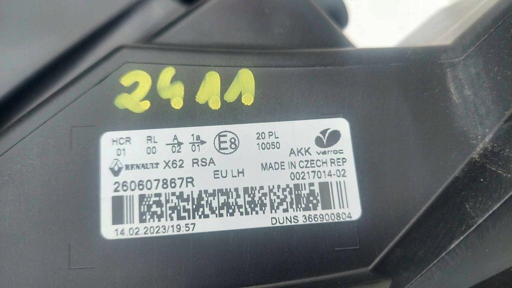 фото №8, Renault master iv 20- лампа ліва перед передня звичайна + led nowa оригінальний номер 2411