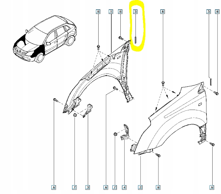 фото №6, Ізолятор крила правий перед koleos 76276-jy00a