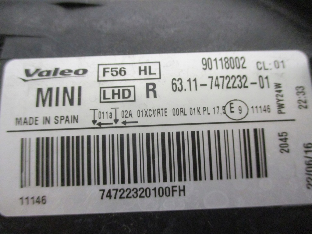 фото №6, Лампа mini f55 f56 f57 led права