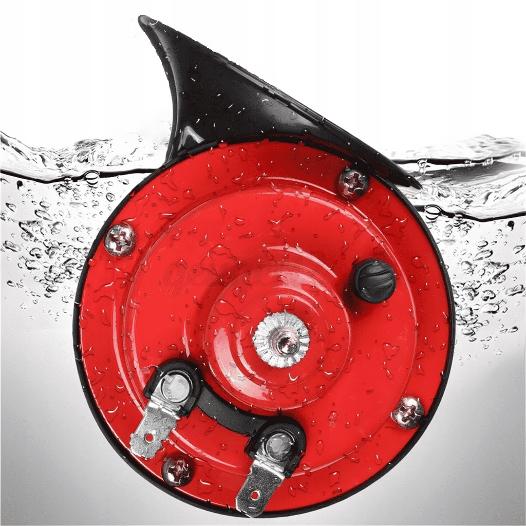 фото №12, Клаксон автомобильный червяк сигнал звуковой dwutonowy 12v 300db красный