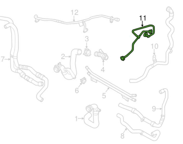 фото №9, Audi q5 fy передня частина охолоджуюча рідина шланг труба 80a121081db oem