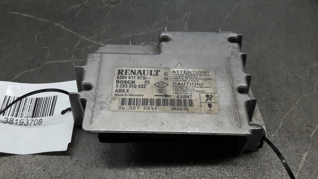 фото №2, 0285010032 датчик подушка безопасности renault clio iii