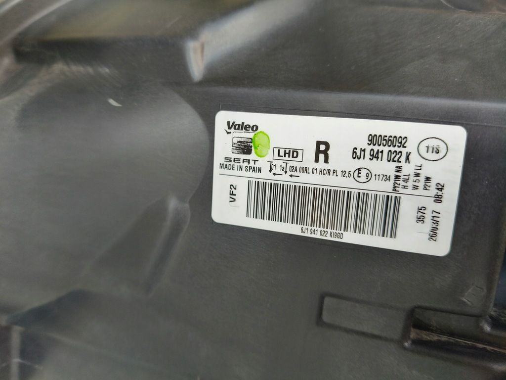 фото №10, Лампа правая фара seat ibiza 6j 6j0 12- lift