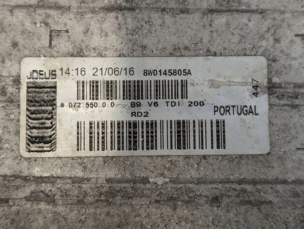 Купить Audi a4 b9 8w 2015-2023 интеркулер радиатор воздуха 8w0145805a