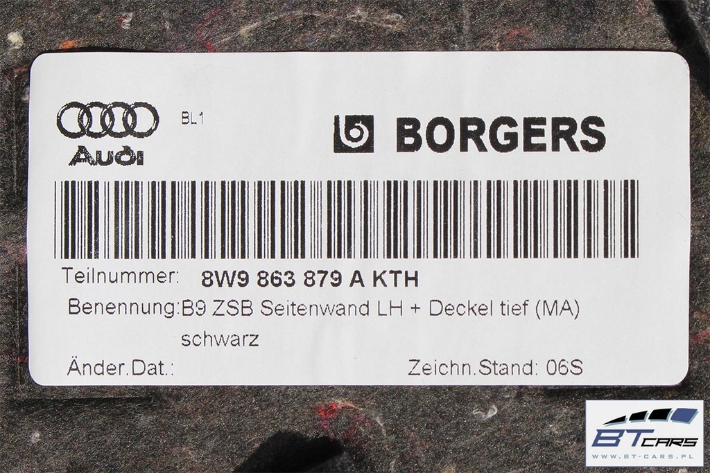 фото №7, Audi a4 kombi обшивка коврик pas багажника 8w9863879a 8w9863880a 8w9863531 8w