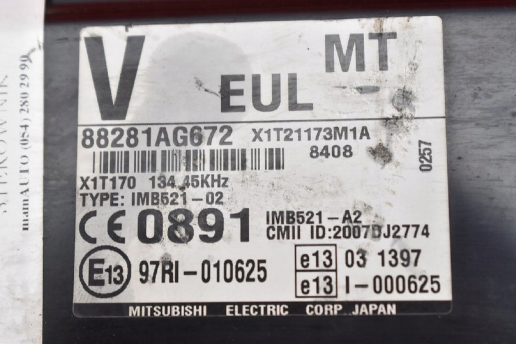 фото №11, Блок управления модуль ecu 88281ag672 subaru outback 3 iii 2.0 d 150 km 06-09