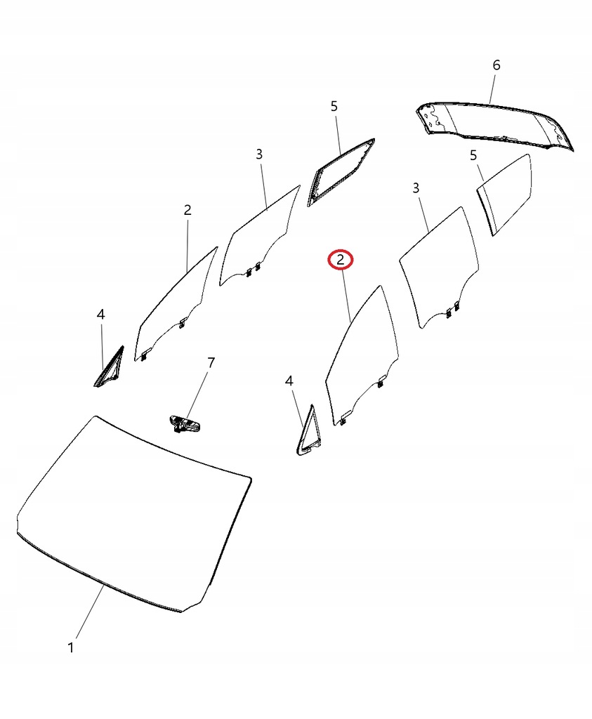 фото №1, Chrysler pacifica 2017-2020 стекло дверь левый перед