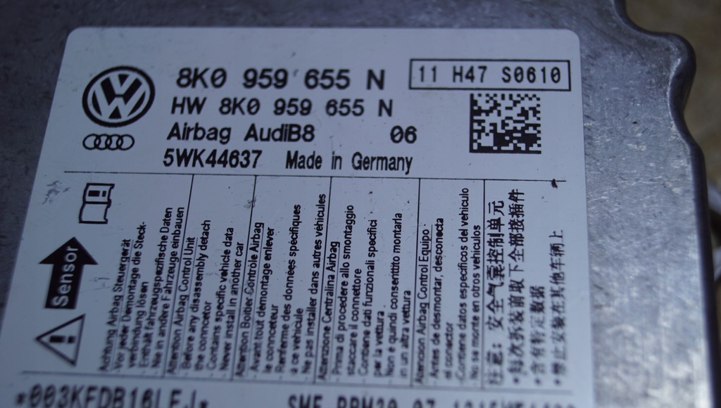 фото №10, Датчик модуль подушка безпеки audi a4 b8 8k0959655n