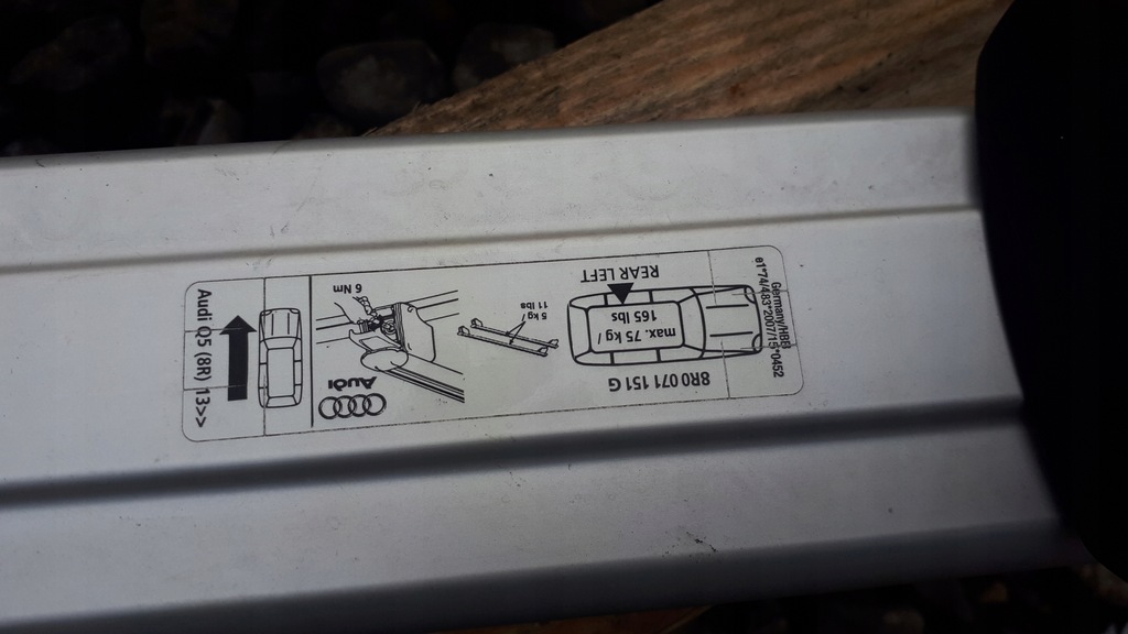 фото №7, Audi q5 8r0 рейлинги кровельные рейлинг правый левый kpl