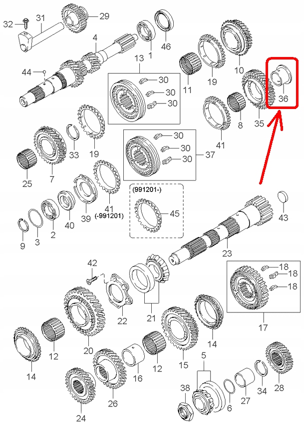 фото №6, Втулка колеса 5-go передача kia carnival 1999-2005