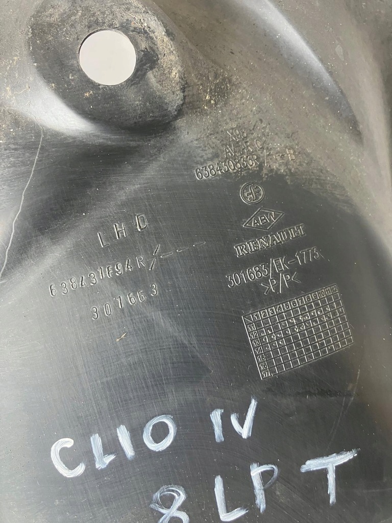 фото №7, Подкрылок левый перед задняя часть renault clio iv 638430833r