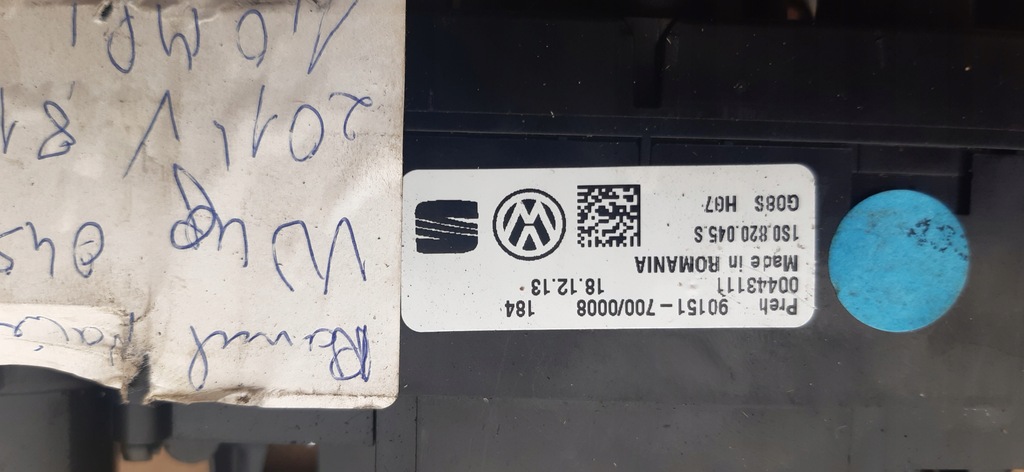 фото №6, Панель обдув кондиціонера 1s0820045s vw up,citigo