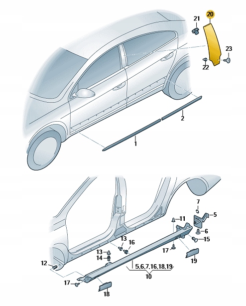 фото №2, Накладка рама дверь стойка b vw passat cc правая